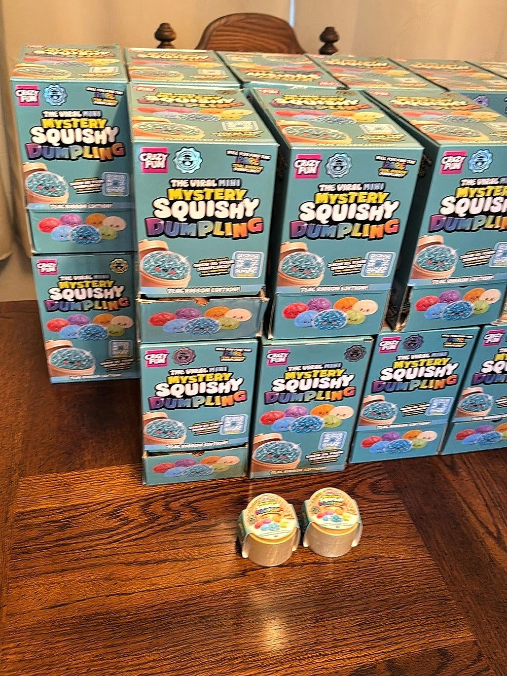 RMS 18 pcs Crazy Fun The Viral Mini Mystery Squishy Dumpling - Teal Ribbon Editi